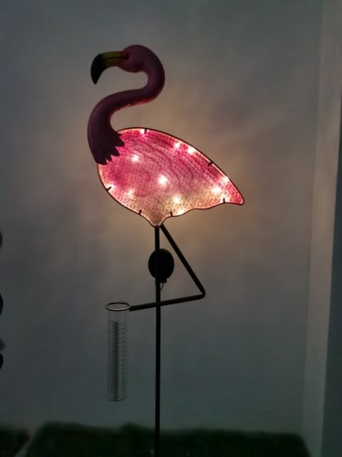 foreign trade exclusively for solar electronic peacock flamingo plug-in lamp garden floor outlet solar metal iron lamp
