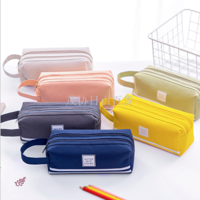 T Liancheng simple large capacity hand bag creative multi-functional double pencil case pencil case for primary school 