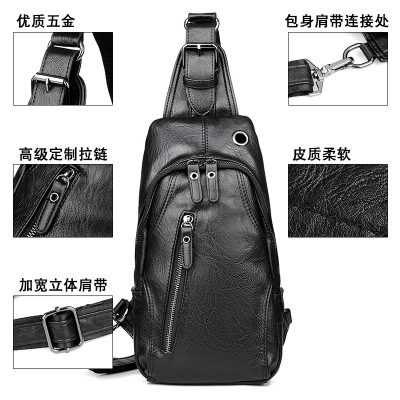 New Chest bag for Men Korean version of the waist leather small bag for men cross-body bag one shoulder bag sport cross-body fashion bag