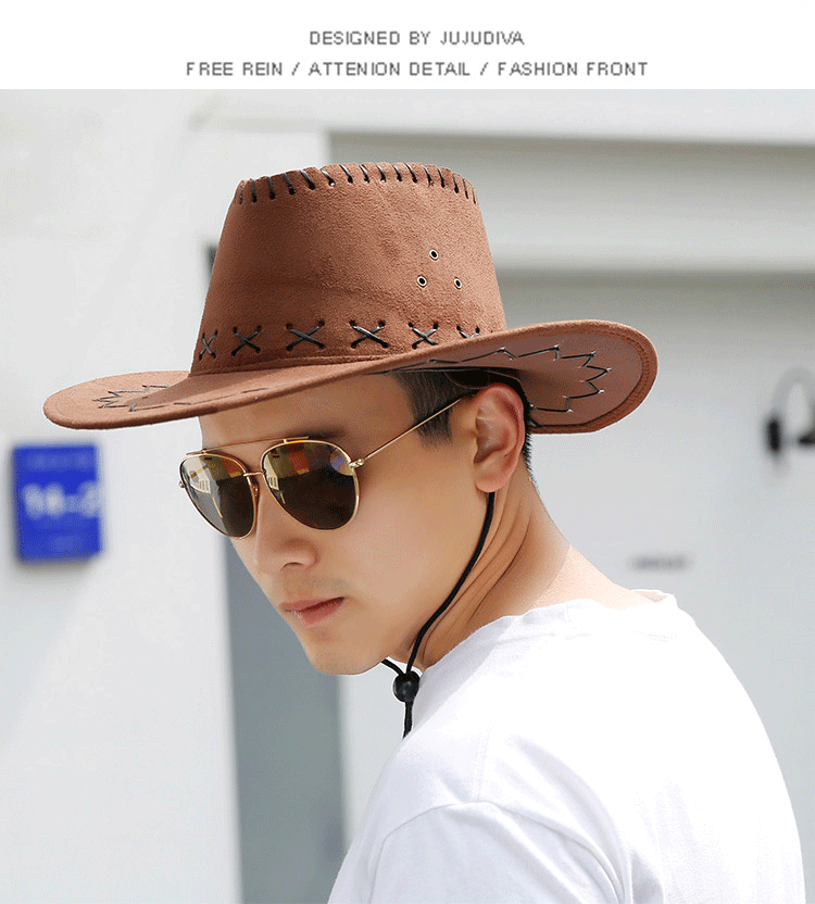 Fishing Cycling Men's Cowboy Hat Vacation Summer Beach Wide Brim Hat Sun Protection Hat Men's Sun Hat Outdoor