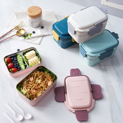 M04-6207 New Creative Stainless Steel Lunch Box Multi-Color Portable Insulated Lunch Box Convenient and Firm Bento Box