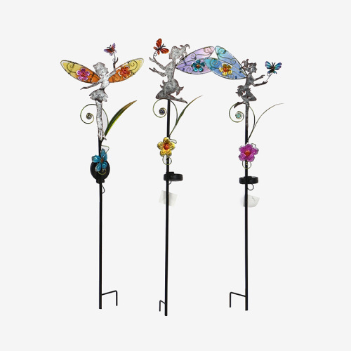 foreign trade exclusively for solar fiber elf solar simulation flower solar lawn lamp supply garden supplies