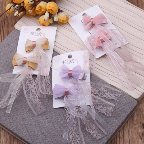 children‘s ribbon girls‘ headwear clip hair accessories small female accessories girls‘ hairpin antique style