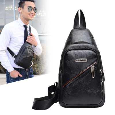 Creative single-shoulder bags for men's Chest bags or cross-body bags or PU sports bags
