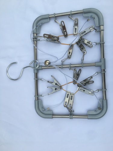 Rectangular Fashion Towel Underwear Socks Clothes Pin Household Multi-Functional Multi-Head Stainless Steel Clothes Hanger 15 Clamp