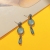 Korean style Fashion Blue gradient cat Eye ACRYLIC Drop Earrings retro Personality Earrings