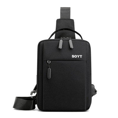 Foreign trade for  new large capacity men 's nylon multi - function SUB charging chest bag leisure shoulder oblique bag