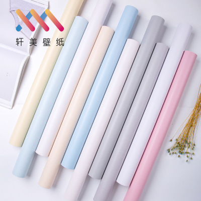 Xuanmei self adhesive wallpaper wholesale waterproof and moisture-proof bedroom wallpaper solid color