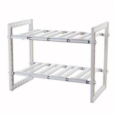 Kitchen sink rack retractable stainless steel storage and finishing rack double adjustable floor racks