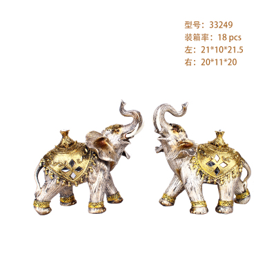 European Modern and Simple Resin Golden Elephant Decoration Living Room TV Cabinet Entrance Decoration Craft Gift Decoration