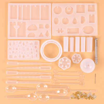 127 pieces of Crystal drop rubber tool set Pendant accessories With silicone mold combination set wholesale