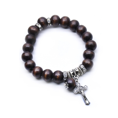 Manufacturers shot cross bracelet bracelet wooden bead bracelet with the cross religion