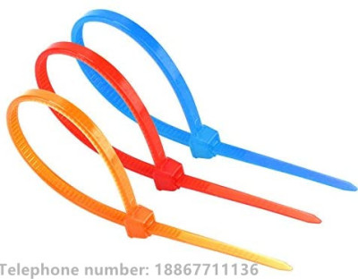 Color tie Polychrome 4 inch Nylon zipper Ties 50 pound tensile strength Cable Ties