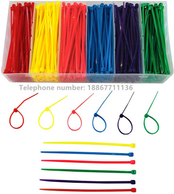 Color tie Polychrome 4 inch Nylon zipper Ties 50 pound tensile strength Cable Ties