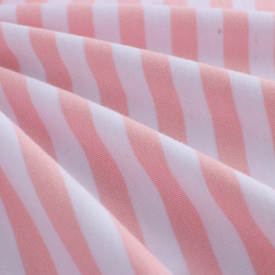 Spot 32 s striped knitted t-shirts fabric 100% combed cotton stretch single jersey sportswear pajamas fabric