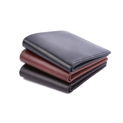 Factory Wholesale Short Men's Wallet Custom Pvleather Card Holder Men's Wallet Coin Purse One Piece Dropshipping