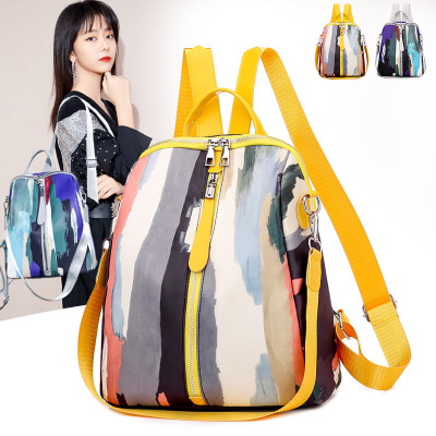 Foreign trade for the new trend contrast color schoolbag girls casual light Oxford cloth multi-purpose bag fashion backpacks