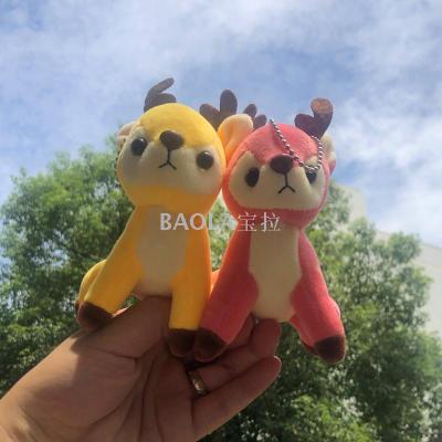 Paola Sika deer plush key chain Pendant Holiday decorations Fawn bags accessories claw machine doll, wholesale