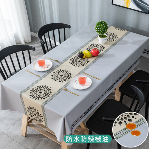 Tablecloth Fabric Waterproof Anti-Scald Oil-Free PVC Nordic Internet Celebrity Table Cloth Desk Ins Student Coffee Table Table Table Mat