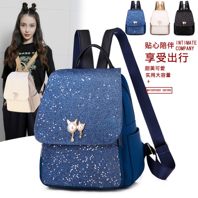 Cross-border Special for  Fashion backpacks for Women the new women's Sequins anti-theft soft leather Backpack for women