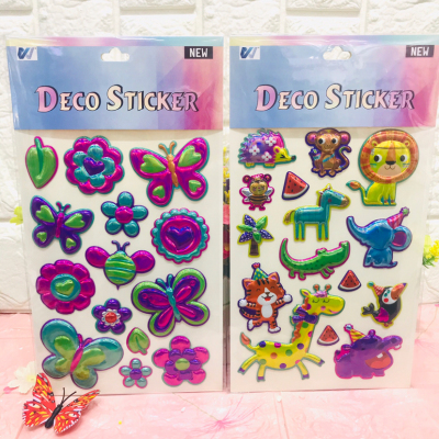 2020 New Children's Stickers Butterfly Love Girl and Other Dazzling Color 3D Creative Decorative Stickers