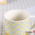 Mixed Color Geometric Stripe Pattern Decorative Personality Simple Ceramic Mug Ins Style Afternoon Tea Coffee Cup 2073