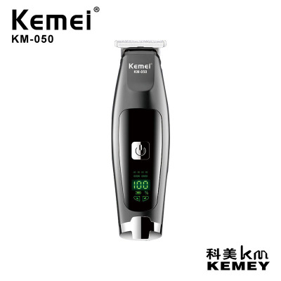 Cross-Border Factory Direct Sales Kemei KM-050 Hair Scissors LCD Display Two-Speed Speed Adjustment USB Charging