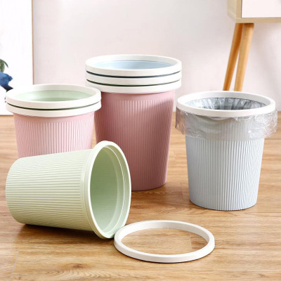 European-style dustbin with pressure ring household kitchen, living room, bathroom, basket, bedroom, large garbage basket, garbage can