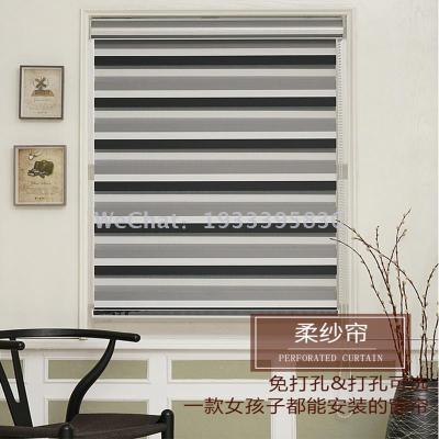 Curtain Roller Shutter Soft Gauze Curtain Double Roller Blind Day & Night Curtain Ordinary Color Matching Curtain Living Room Bedroom Invisible Curtain Manufacturer