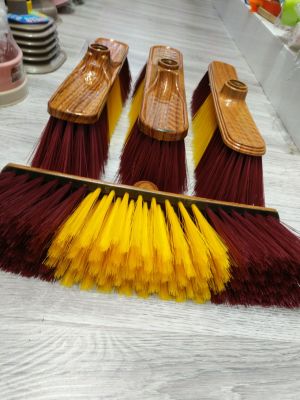 Broom head Cleaning tool with wooden handles