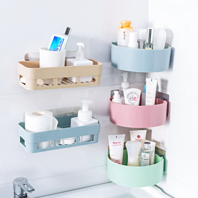 Non-perforated glue rack toilet Kitchen triangle rack toilet bathroom Wall Hanging rack