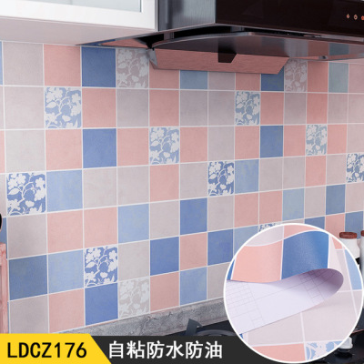 Xuanmei kitchen bathroom mosaic PVC self adhesive wall paper toilet waterproof oil resistant tile high temperature paste