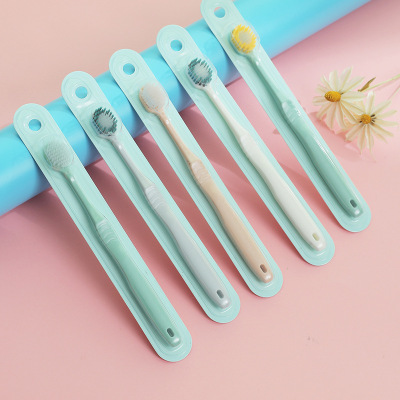 Japanese plain wide - head toothbrush Macaron single pack Japanese adult soft bristle toothbrush manufacturer custom wholesale