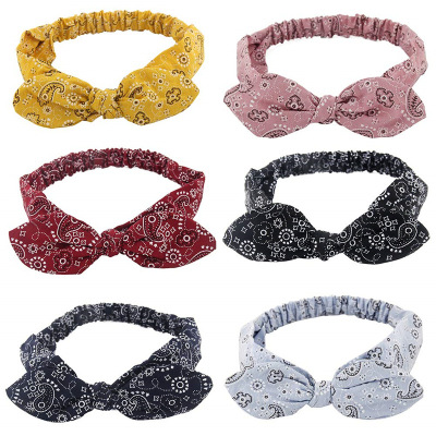 Cross-border color Retro Rabbit ear Hair Band three States Women's Elastic Tie Head band Autumn and winter Hair Accessories