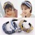 Three States of South Korea's new fabric knotting Solid-color wide version of embossed head band broken Polka dot hair band female Accessories batch