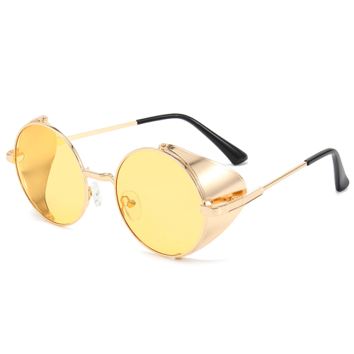 retro punk steam sunglasses spring sunglasses european and american trend round metal sunglasses