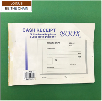 cash receipt 50 numbered duplicate 2 long-lasting carbons 31F104 AF-2527