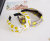 Three States of South Korea's new fabric knotting Solid-color wide version of embossed head band broken Polka dot hair band female Accessories batch