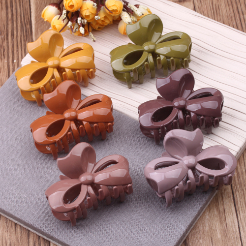 2 Yuan Store Ornament Korean Ins Large Hair Clip Frosted Bow Hair Grip Updo Bath Clips Hairpin Barrettes