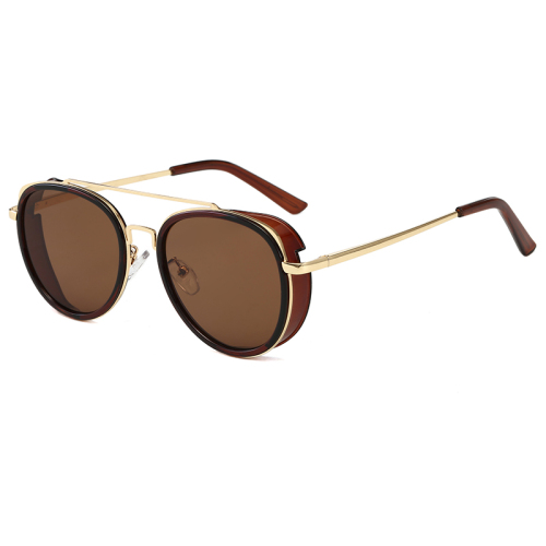 retro punk steam sunglasses spring sunglasses european and american trend round metal sunglasses