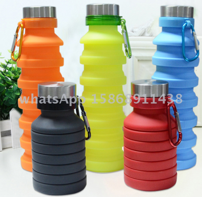 New silicone folding water bottle portable outdoor Sports water Cup folding water cup