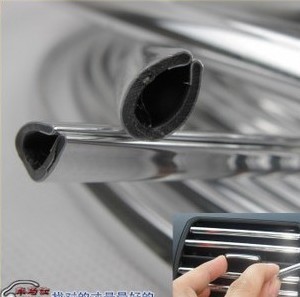 DIY Bulk 15 M 370g Car Vent Chrome Plated Decorative Strip Bright Strip Air Outlet Door and Window Clip 5 * 7mm