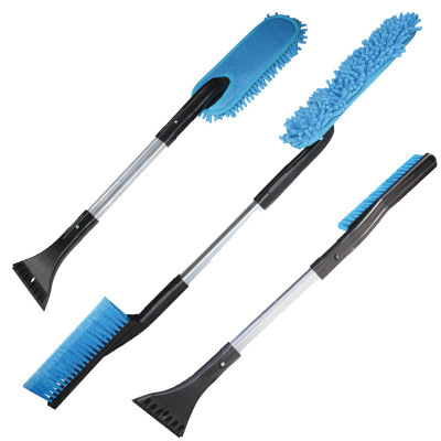 Car Three-in-One Removable Snow Shovel 73 ~ 95cm 600G Deicing Shovel Snow Cleaning Wax Mop Long Handle with Brush