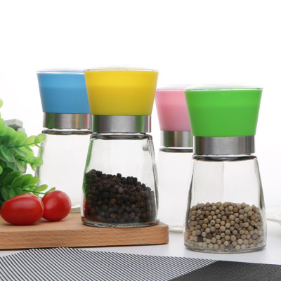 Running Rivers and Lakes Stall Manual Pepper Grinder Creative Pepper Grinding Glass Bottle Kitchen Supplies Pepper Pulverizer