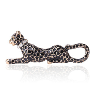 European and American New High-End Leopard Brooch Black and White Enamel Painting Oil Spots Leopard Men and Women Accessories Animal Pin