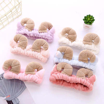 Factory direct selling hair band Korean version of cute wool wool hair band flannel makeup head with facial mask face band hair band