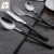 German 304 Black Stainless Steel Western Tableware Knife, Fork and Spoon Four-Piece Set Coffee Spoon Creative Household Tableware Suit