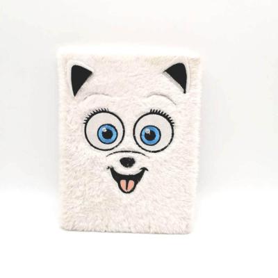Cute Kawaii animal dog embroidery girl gift fluffy diary magazine plush notebook