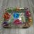Transparent colored paper fruit tray small candy dry fruit tray tray dry tray with gold rim