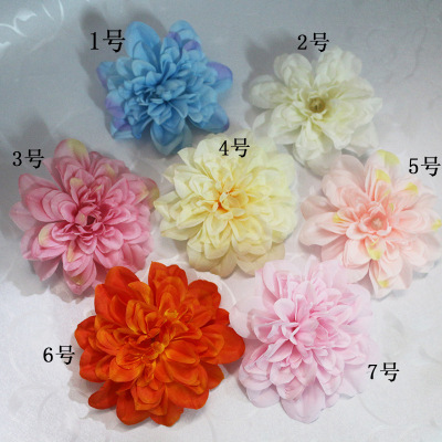 Factory Direct European simulation Dahlia chrysanthemum silk flower head multi-color office and home decoration Simulation flowers